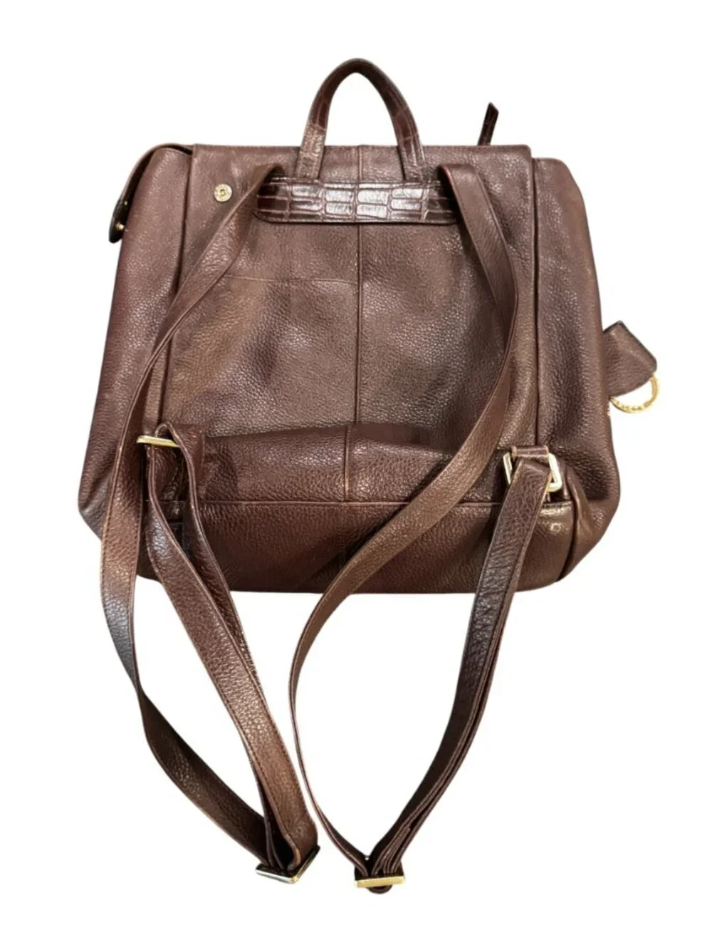 Radley London Brown Croc Embossed Leather Backpack Zip Top